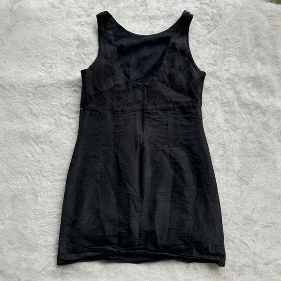 Vintage 90s Black 100% Silk Floral Mini Dress, LBD - Picture 2 of 9